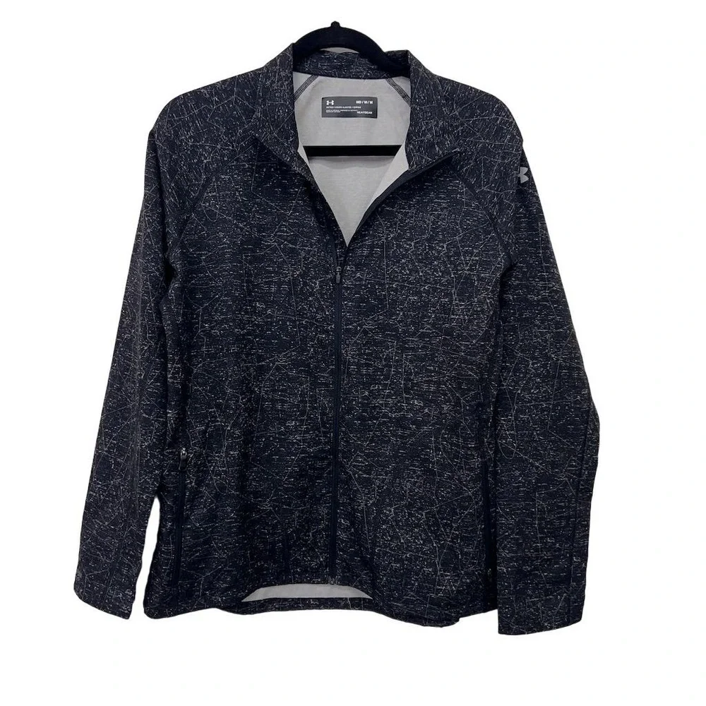 Under Armour Women's HeatGear Full Zip Jacket Gray Size M Long Sleeve Fitted